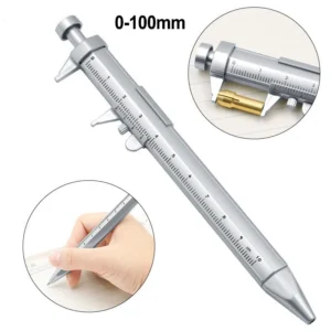 Portable 0 to 100mm Vernier Caliper Roller plastic mini vernier caliper With 0 5mm Gel Ink Pen Model Slide Measuring Gauging Tools