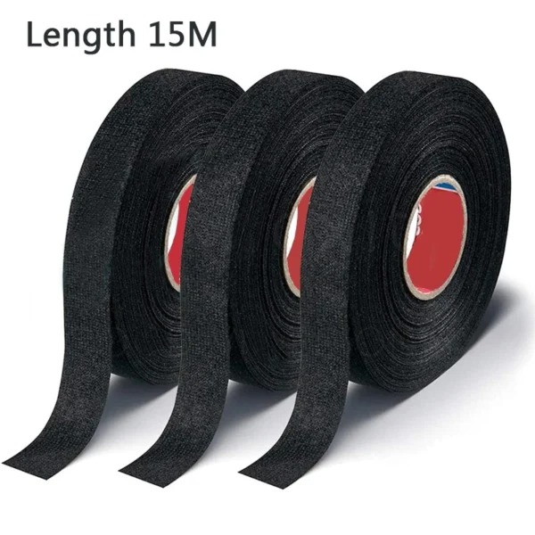 15 m Heat resistant Flame Retardant Tape Coroplast Adhesive Cloth Tape For Car Cable Harness Wiring Loom Protection
