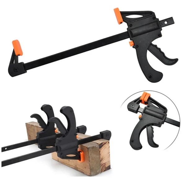 4 inchWoodworking Bar F Clamp Clip Hard Grip Quick Ratchet Release DIY Carpentry Hand Vise Tool