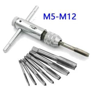 Reversible Screwdriver Tap Holder 6pcs Screw Tap Wrench Set T Shaped M5 M12 M3 M8Wrench Threading Tapping Hand Tools