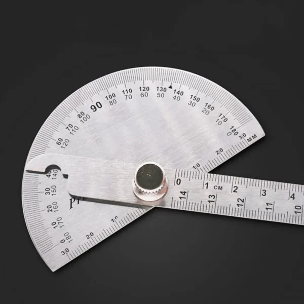 New Stainless Steel 180 Degree Protractor Angle Ruler Rotary Measuring Tool
