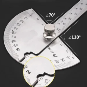 New Stainless Steel 180 Degree Protractor Angle Ruler Rotary Measuring Tool