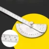 New Stainless Steel 180 Degree Protractor Angle Ruler Rotary Measuring Tool