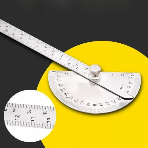 New Stainless Steel 180 Degree Protractor Angle Ruler Rotary Measuring Tool
