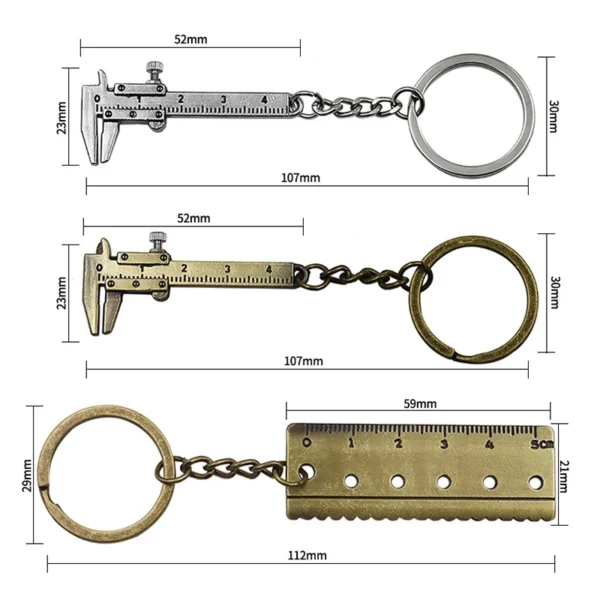 Keychain Pendant Special Simulation Mini Vernier Caliper Keychain Zinc Alloy Keychain Chain Tool Pendant Portable Tool