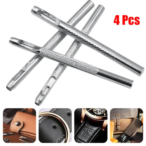 Round Leather Shape Hole Punch Kit Belt Hollow DIY Punch Set Metal Cutter Tool 2 5 3 0 3 5 4 0mm For Watch Band Craft Clothing