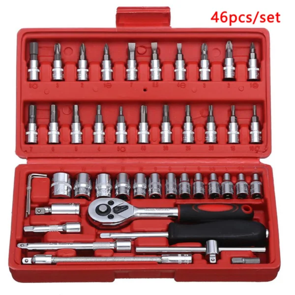 46pcs per set Tool Box Car Motorcycle Repair Set Hand Tools Home Service motor DIY Kit
