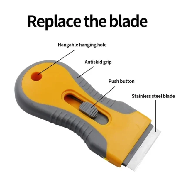 Glue Removal Blade Glass Oven Razor Scraper Plastic Handle Razor Scraper Spatula Car Film Tool Window Cleaning Blade Scraper
