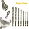 Four Edged Eccentric Drill Bit Skewed Head Serrated Tile Drill Bit High Hardness Concrete Drill Bit Set Drilling Tool