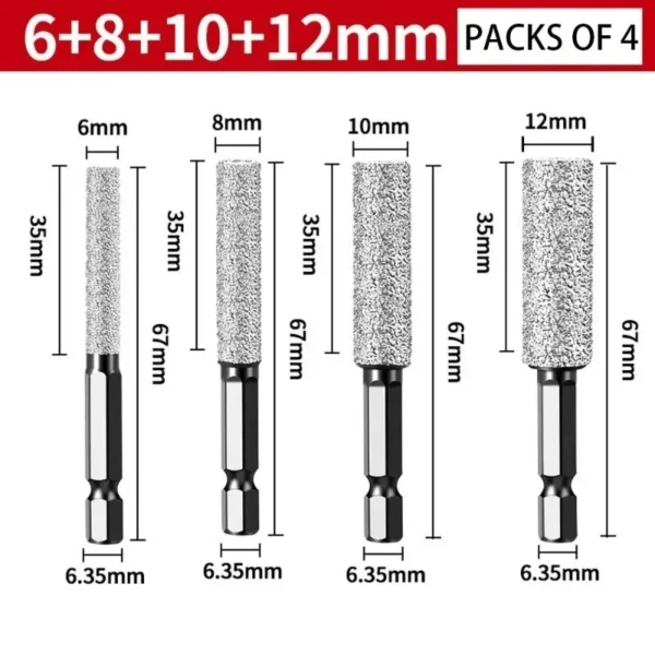 Diamond Drill Bit Grinding Grinding Tile Hole Opener for Dry drilling Tiles Brazing Glass Marble Hexagonal Shank Drill Bit Tool
