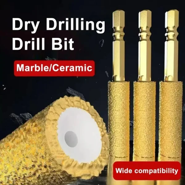Diamond Tile Drill Bit Set Multi material Drill Bits Cooling Wax Core Drilling Marble Granite Glass Concrete Hex Shank Tile Dril