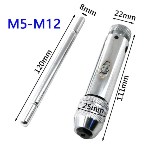 Reversible Screwdriver Tap Holder 6pcs Screw Tap Wrench Set T Shaped M5 M12 M3 M8Wrench Threading Tapping Hand Tools