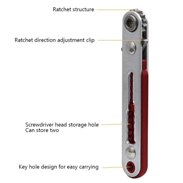1pc Mini Torx Hex Ratchet Wrench Bidirectional Control For Single Double Head Screwdriver Bits Tool 6 35mm