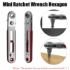 1pc Mini Torx Hex Ratchet Wrench Bidirectional Control For Single Double Head Screwdriver Bits Tool 6 35mm