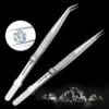 Stainless Steel Diamond Jewelry Tweezers Adjustable Non slip Lock Gemstone Tweezers Hand Tools