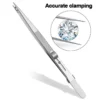 Stainless Steel Diamond Jewelry Tweezers Adjustable Non slip Lock Gemstone Tweezers Hand Tools