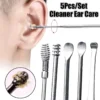 5Pcs Stainless Wax Curette Remover Cleaner Ear Care