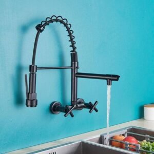 Black Spout Spring In Wall Faucet