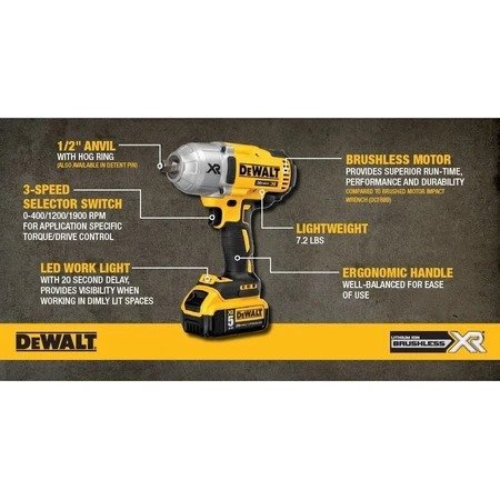 Dewalt DCF899HP2 18V 1/2" Cordless Brushless High Torque Impact Wrench